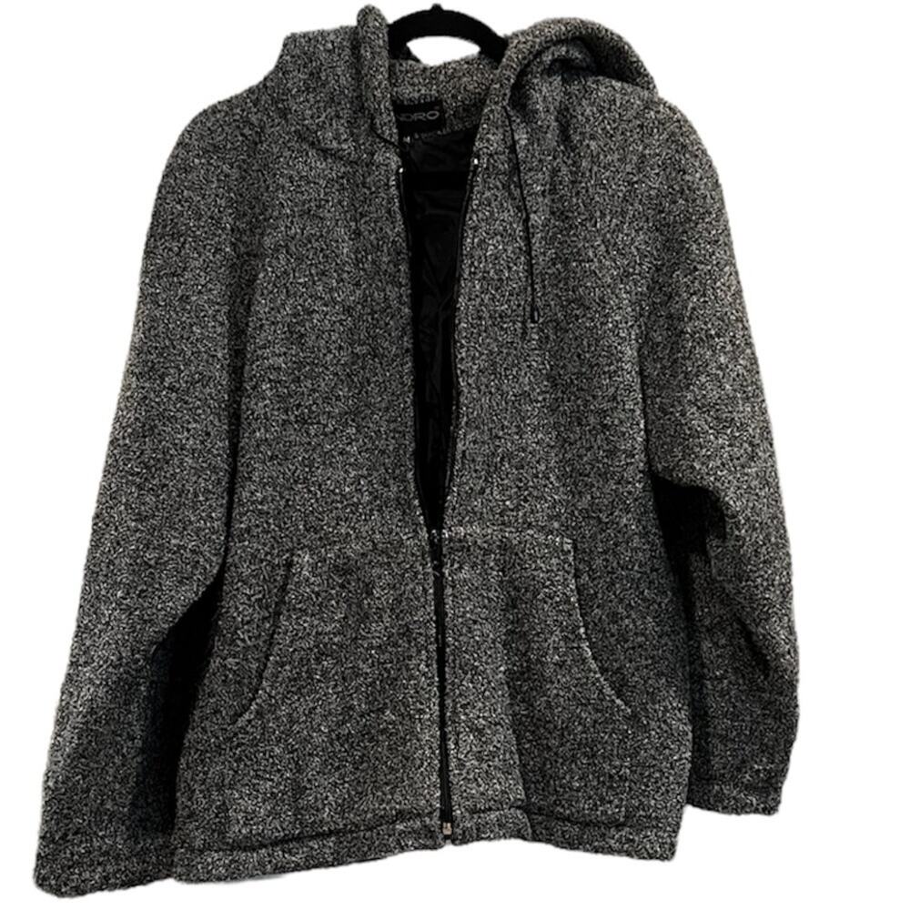 Sandro Women’s Gray Hooded Jacket Cardigan Coatigan Size M Lined Soft Knit